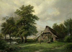Gehoft Bei Neuenburg (oldenburg) by Carl Maria Nicolaus Hummel