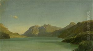 Gebirgssee In Der Schweiz (brienzer See?) by Carl Maria Nicolaus Hummel