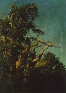 Waldinneres Mit Einer Knorrigen Eiche by Carl Maria Nicolaus Hummel