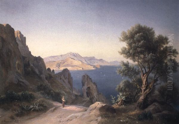 Italienische Kustenszene Mit Wassertr,gerin - view 1