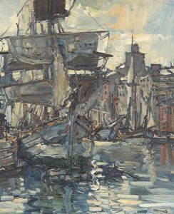 Im Hafen Ankerndes Segelschiff by Theodor Hummel