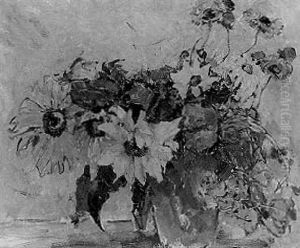 Sonnenblumenstraus In Einer Vase by Theodor Hummel