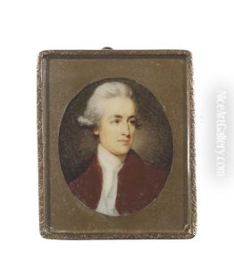 Mr Woodman, Wearing Brown Coat, Pale Blue Waistcoat, White Cravat And Powdered Wig by Ozias Humphry