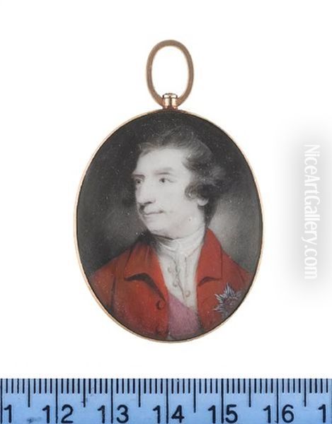 Field Marshall Amherst Kcb, Wearing Red Coat, The Pink Sash And Breast Star Of The Order Of The Bath, White Waistcoat, Stock And Lace Cravat - view 1