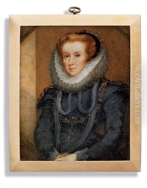 Lady Margaret Buckhurst In Black Dress With White Ruff And Lace Cuffs - view 1