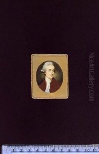 Mr. Woodman Wearing Brown Coat, Pale Blue Waistcoat, White Cravat And Powdered Wig by Ozias Humphry