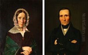 A Pair Of Portraits Of A Married Couple (soap Manufacturer Ole Jensen And His Wife Juliane Marie Jensen)