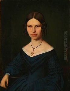Portrait Of A Noble Lady In A Blue Dress (+ Portrait Of A Gentleman; Pair)