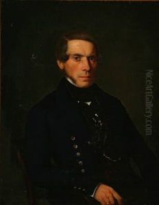 Portrait Of A Noble Lady In A Blue Dress (+ Portrait Of A Gentleman; Pair)