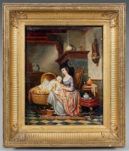 Jeune Mere Et Son Enfant Dans Un Interieur