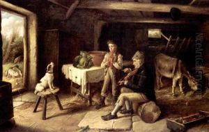 A Cottage Concert by Charles, Hunt Jnr.