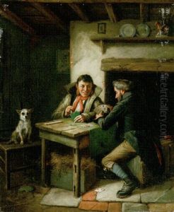 The Card Players by Charles, Hunt Jnr.