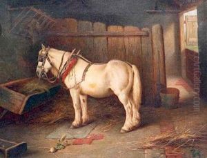 Work Horse In A Stable by Claude Hunt