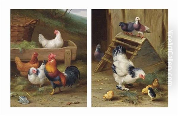 A Cockerel And His Hens (+ A Mother Hen And Her Chicks; 2 Works) - view 1
