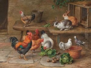 Rabbits, Chickens, And Pigeons by Edgar Hunt