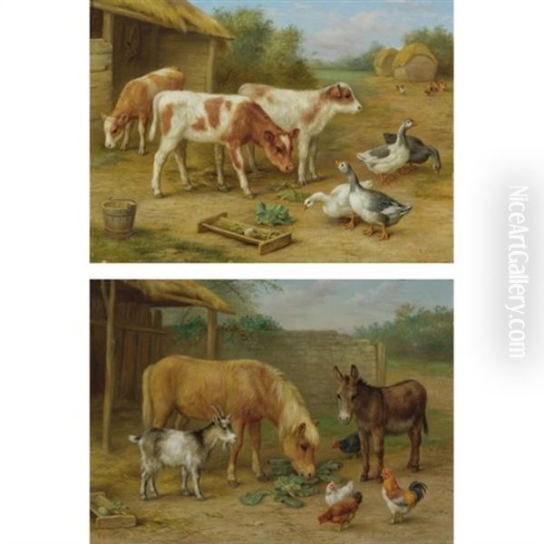 Calves And Geese (+ A Pony, Donkey, Goat And Chickens; 2 Works) - view 1