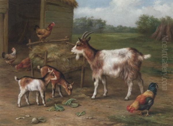 A Mother Goat With Her Kids - view 1