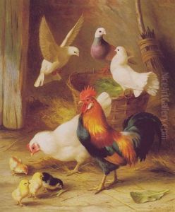 Chickens And Doves by Edgar Hunt
