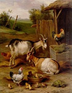 Goats And Chickens by Edgar Hunt