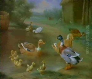 A Duck Pond by Edgar Hunt