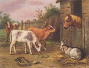 Farmyard Scene by Edgar Hunt