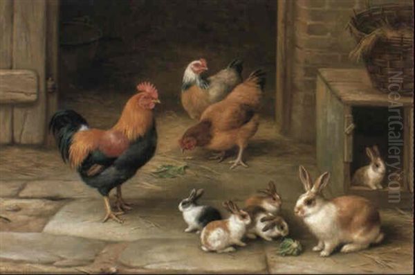 Poultry And Rabbits By A Hutch - view 1