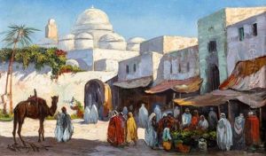 Marche Au Pied D'une Mosquee De Kairouan by Edmund Aubrey Hunt