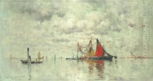 A Busy Lagoon by Edmund Aubrey Hunt