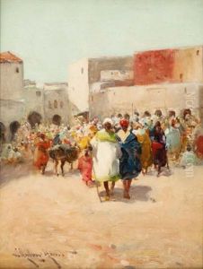 La Place Du Marche by Edmund Aubrey Hunt