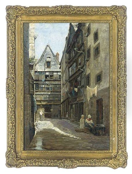 Figures In A Continental Street - view 1