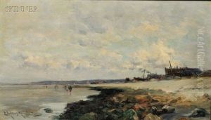 Coastal View With Figures by Edmund Aubrey Hunt
