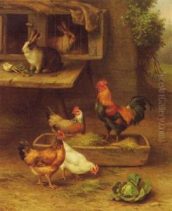 Tieridyll Mit Kaninchen Und Huhnern Tieridyll Mit Kaninchen Und Huhnern