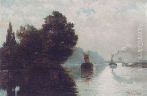 Barges On A River Barges On A River