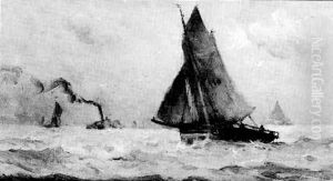A Fishing Smack And A Paddle Tug