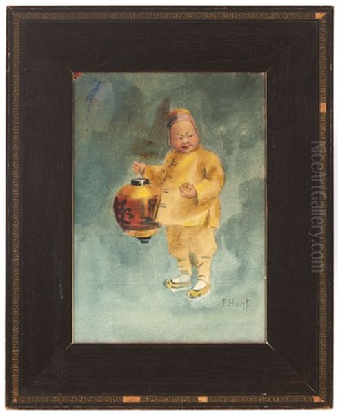 Chinese Child Holding A Lantern - view 1