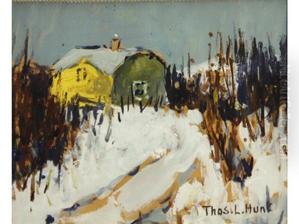 A Farm House In Winter - view 1