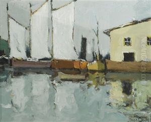 Three White Sails by Thomas Lorraine Hunt