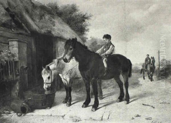 Ponies At The Water Pump - view 1