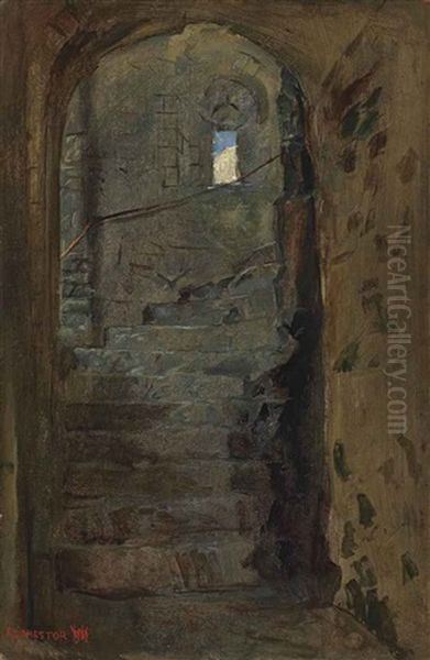 A Staircase At Rochester Castle, Kent - view 1
