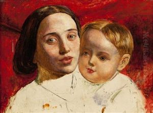 The Artist's Sister And Her Child (study) by William Holman Hunt