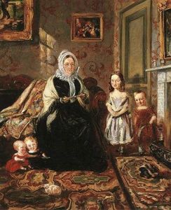 Portrait Of Mrs Davies, Of Wormbridge Court, Hereford, With Some Of Her Clark Grandchildren In The Henry Clark's House At 186 High Street, Homerton