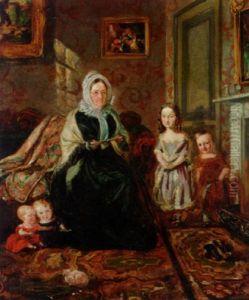Portrait Of Mrs. Davies, Of Wormbridge Court, Hereford With Four Of Her Clark Grandchildren