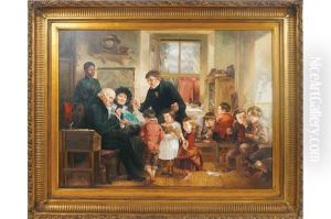 Figures In A School Room by Charles Hunt