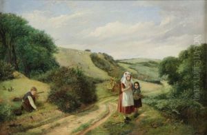 Children Picking Flowers by Charles Hunt