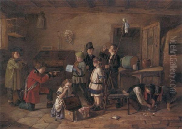 Children Playing Soldiers - view 1
