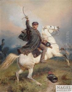 Generalfeldmarschall Blucher Zu Pferd by Emil Hunten