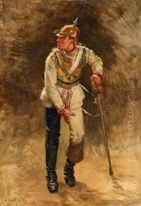 An Oil Study For The Painting "schlacht Bei Koniggratz"
