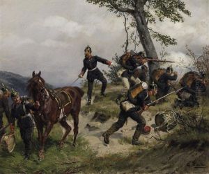 Soldaten Im Gefecht Auf Einer Anhohe by Emil Hunten