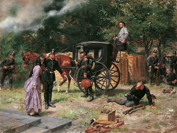 Die Arretierung Der Kaiserin Eugenie Durch Preussische Soldaten, Nach Beendigung Des Deutsch-franzosischen Krieges 1870/71 - view 1
