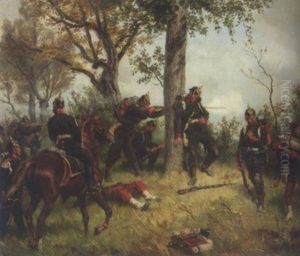 Gefechtszene Aus Dem Deutsch-franzosischen Krieg by Emil Hunten